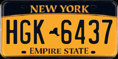 NY license plate HGK6437