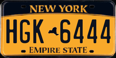 NY license plate HGK6444