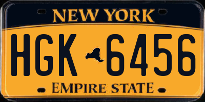 NY license plate HGK6456