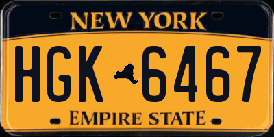 NY license plate HGK6467