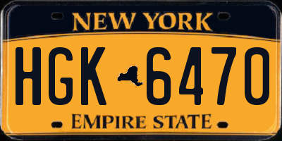 NY license plate HGK6470