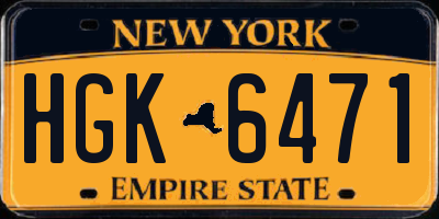 NY license plate HGK6471