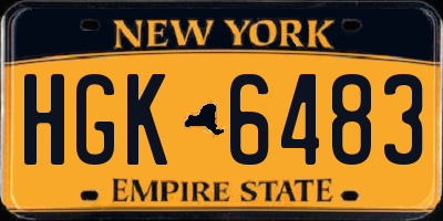 NY license plate HGK6483