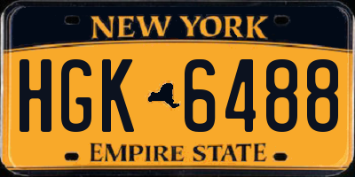 NY license plate HGK6488