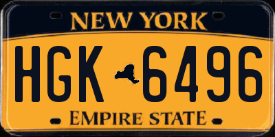 NY license plate HGK6496