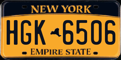 NY license plate HGK6506