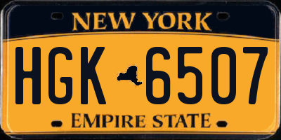 NY license plate HGK6507