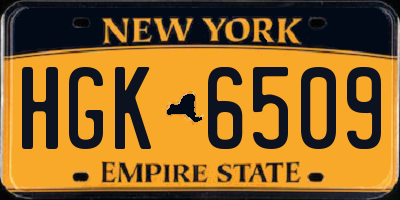 NY license plate HGK6509