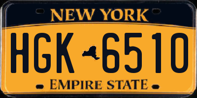 NY license plate HGK6510