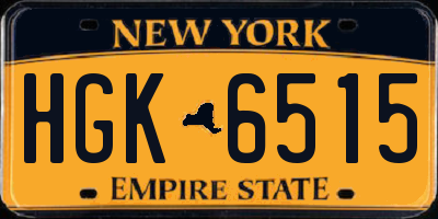 NY license plate HGK6515