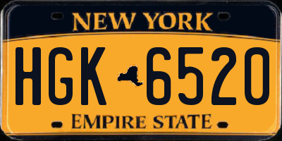 NY license plate HGK6520