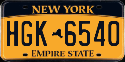 NY license plate HGK6540