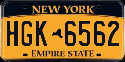 NY license plate HGK6562