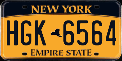 NY license plate HGK6564