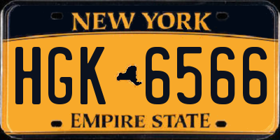 NY license plate HGK6566