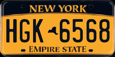 NY license plate HGK6568