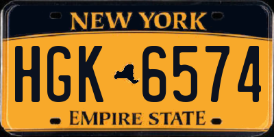 NY license plate HGK6574