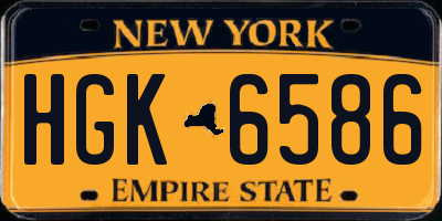 NY license plate HGK6586