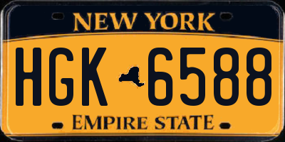 NY license plate HGK6588