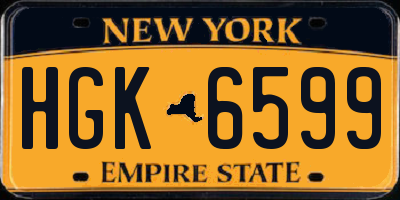 NY license plate HGK6599