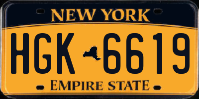 NY license plate HGK6619