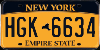 NY license plate HGK6634