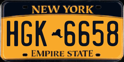 NY license plate HGK6658