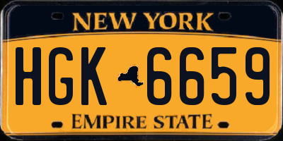 NY license plate HGK6659