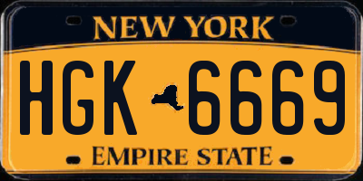 NY license plate HGK6669