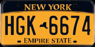 NY license plate HGK6674