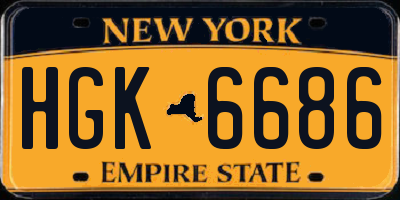 NY license plate HGK6686