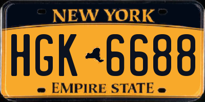 NY license plate HGK6688