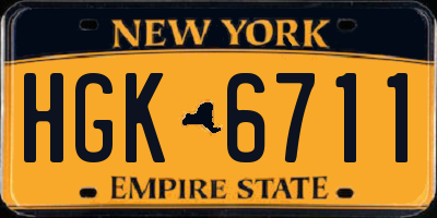 NY license plate HGK6711