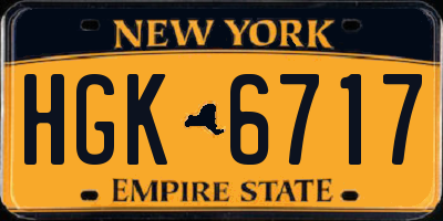 NY license plate HGK6717