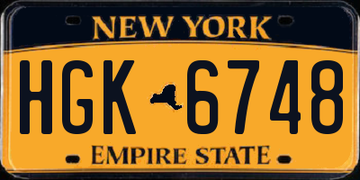 NY license plate HGK6748