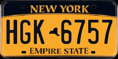 NY license plate HGK6757