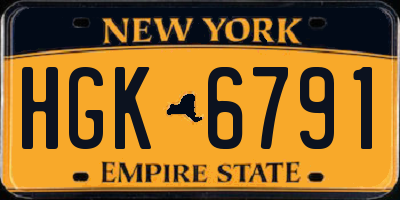 NY license plate HGK6791