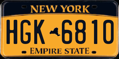NY license plate HGK6810