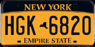 NY license plate HGK6820