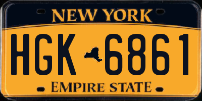 NY license plate HGK6861