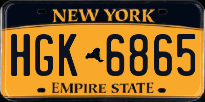 NY license plate HGK6865