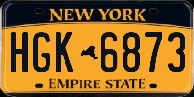 NY license plate HGK6873