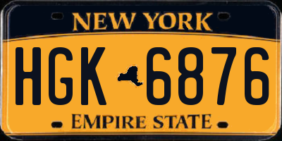 NY license plate HGK6876