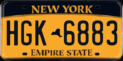 NY license plate HGK6883