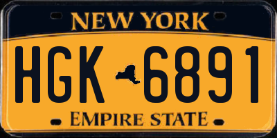 NY license plate HGK6891