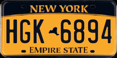 NY license plate HGK6894