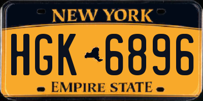 NY license plate HGK6896