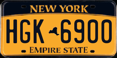 NY license plate HGK6900