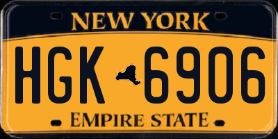 NY license plate HGK6906