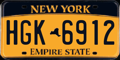 NY license plate HGK6912